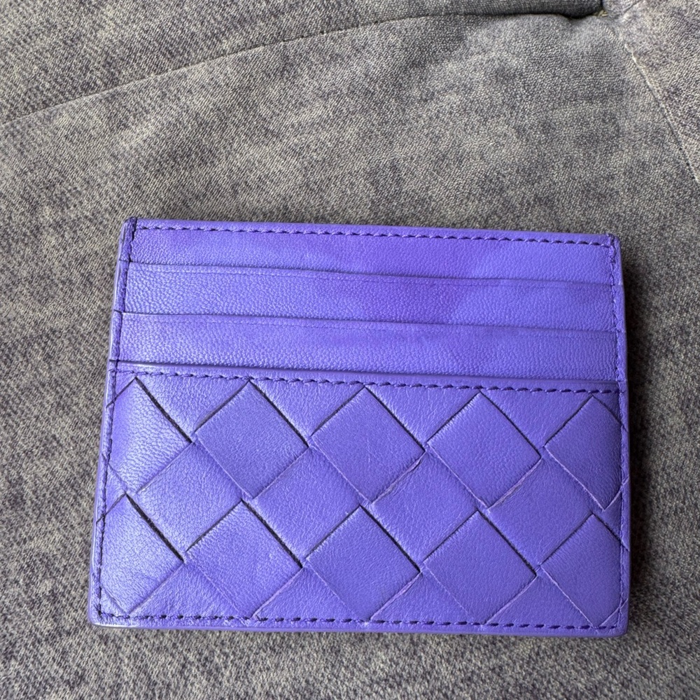Bottega Veneta Purple Intrecciato Leather Card Case with Original Box & Dust Bag - Picture 3 of 8